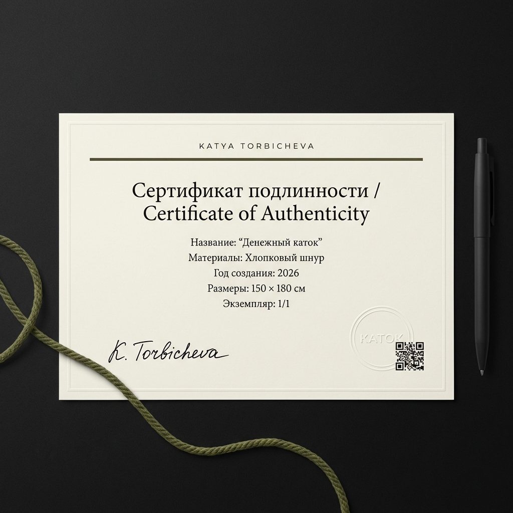 Сертификат подлинности — Денежный каток
