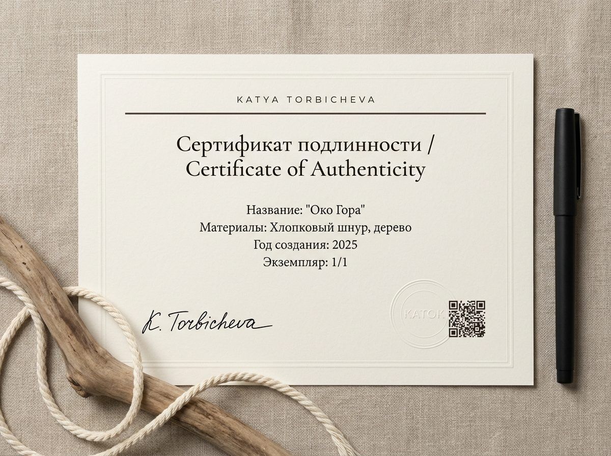 Сертификат подлинности — Око Гора